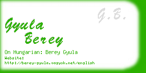gyula berey business card